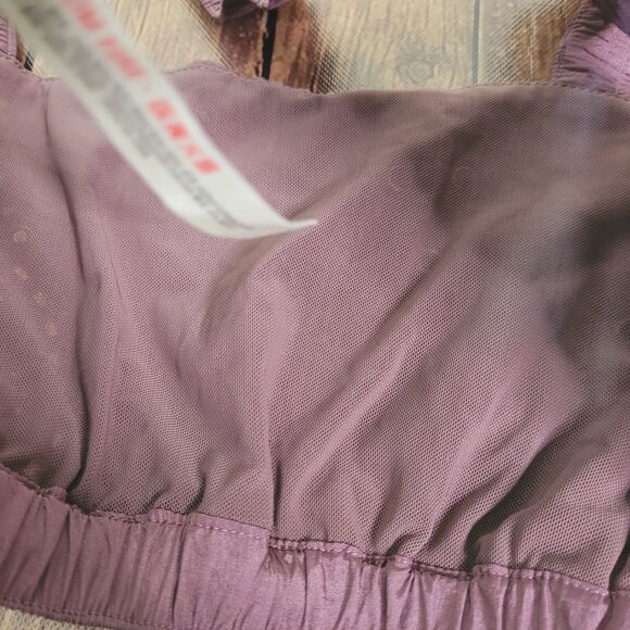 Free People Movement Sports Bra Purple S Eyelet Drawstring Nylon Elastic - Picture 7 of 11